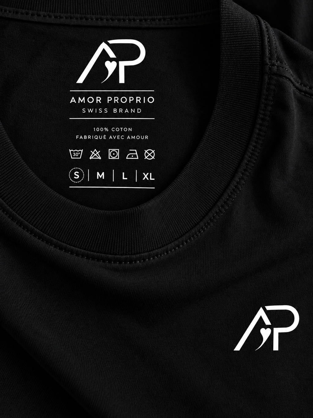 T-shirt noir Amor proprio GRAM (unisex)