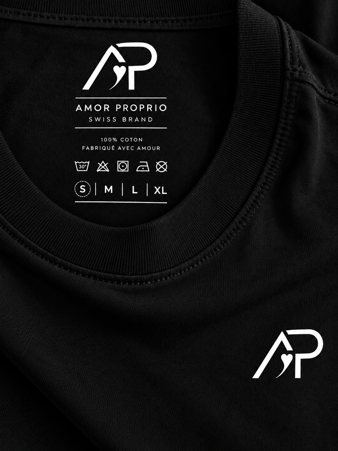 T-shirt noir Amor proprio GRAM (unisex)
