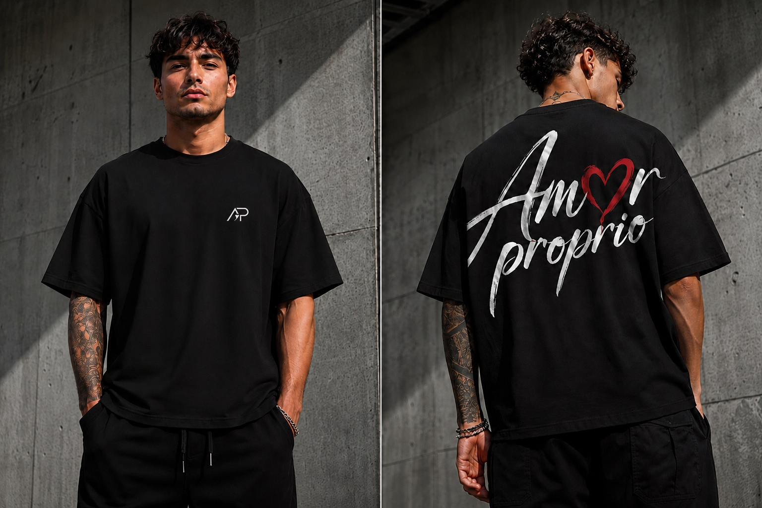 T-shirt noir Amor proprio GRAM